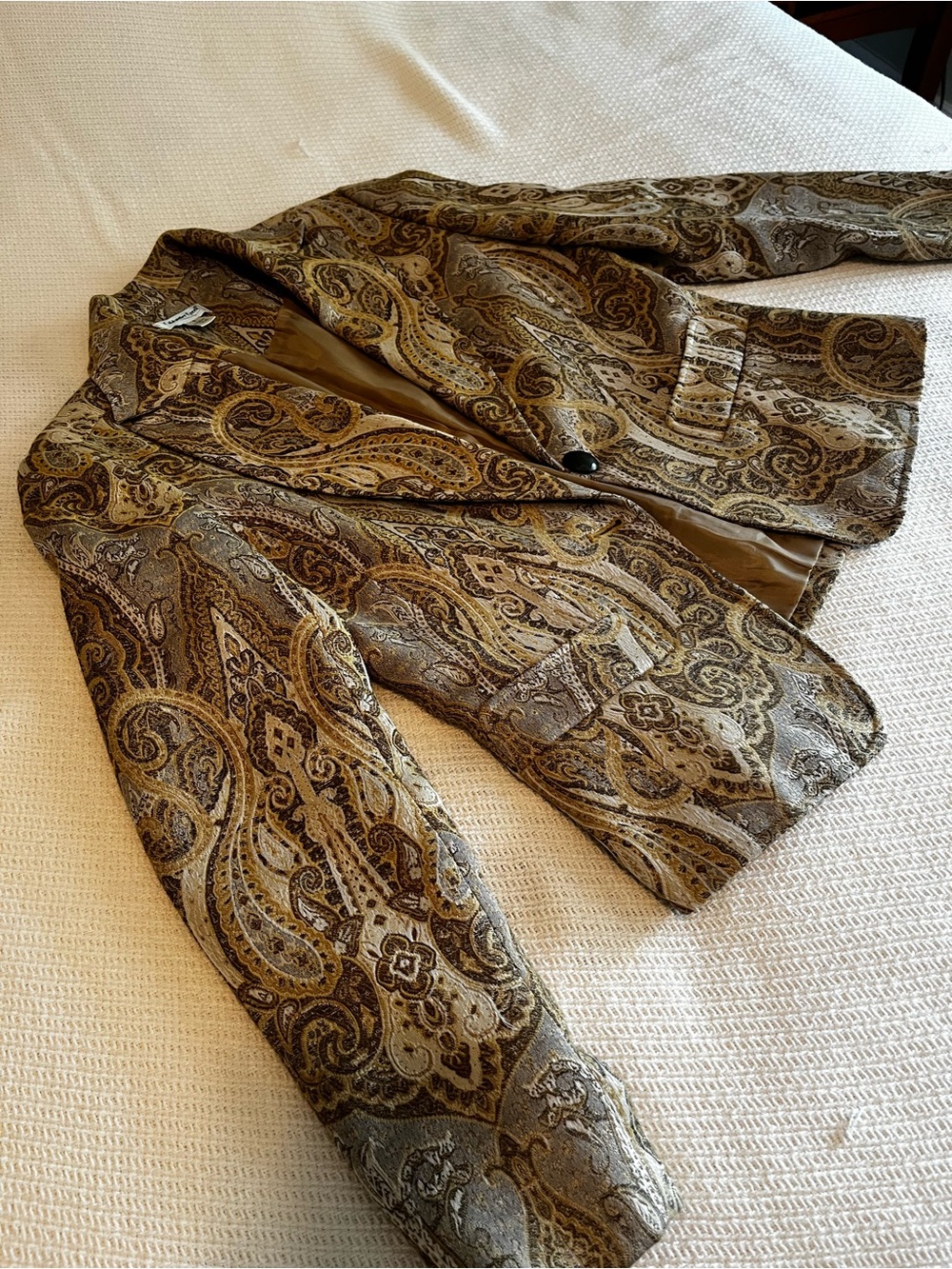 Coldwater Creek Paisley Blazer in Brown & Olive Tones
